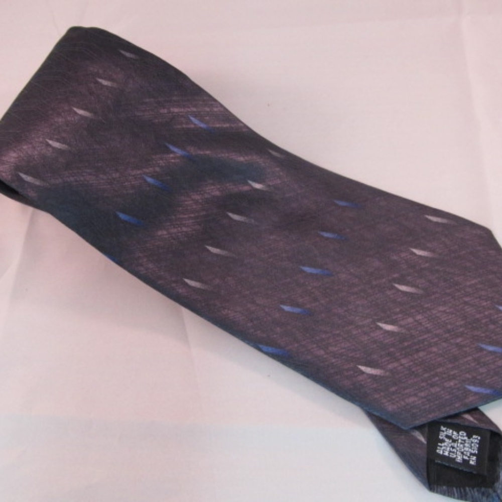 Puritan Men Necktie All Silk made in USA Navy Blue - Picture 3 of 5
